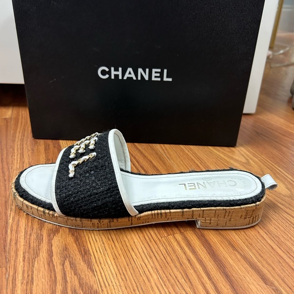 Chanel Tweed Slide Sandals Women’s EU Size 42 w/ box - Picture 10 of 12